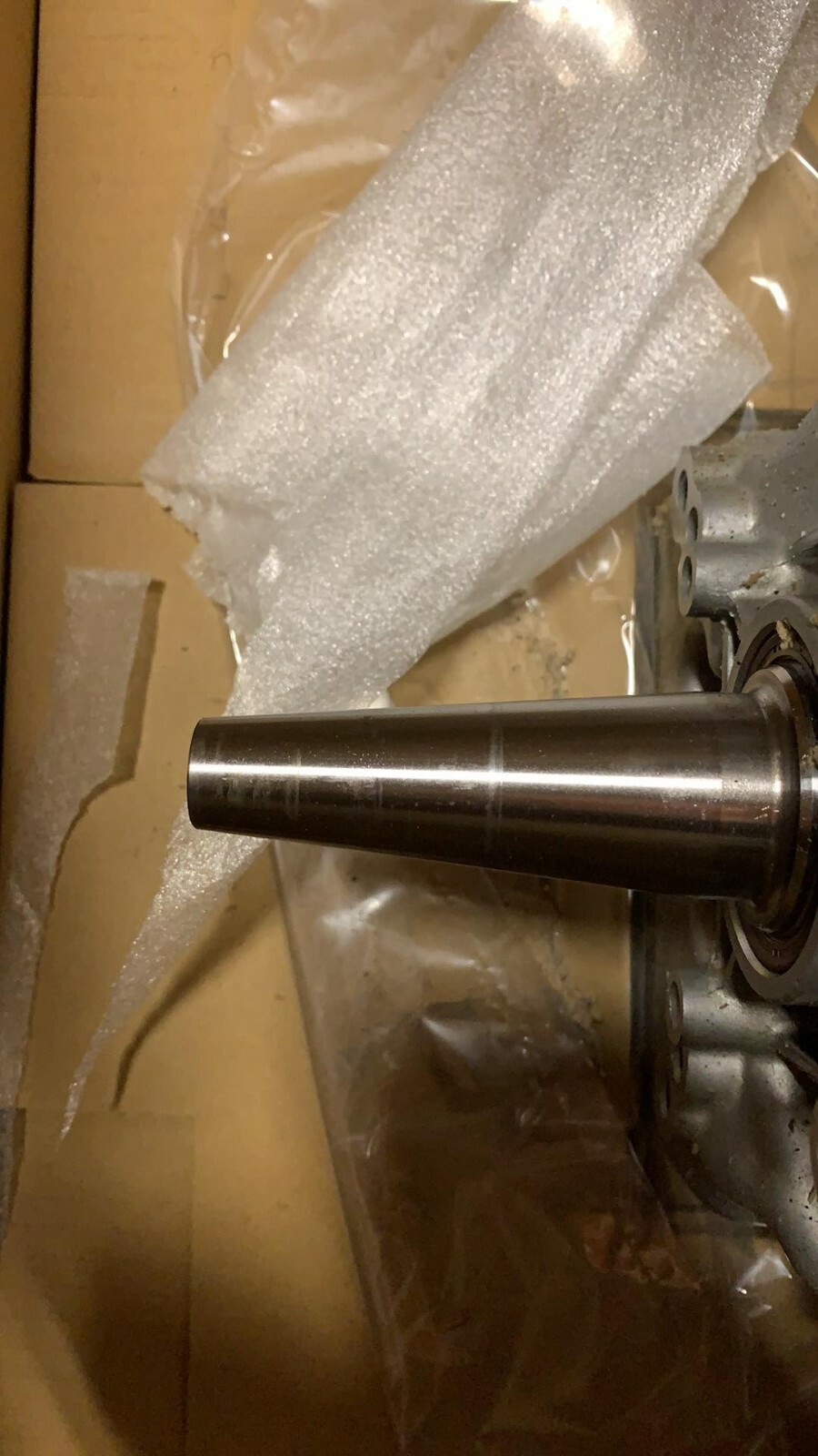 Crank shaft Adapter Taper to 1 1/8" In. 1/4 key Briggs & Stratton Vanguard 37hp