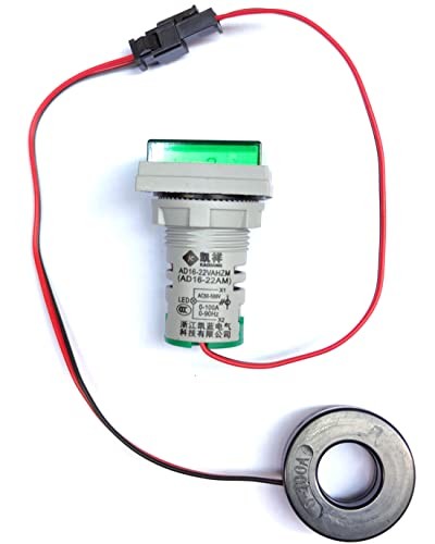 with Three-Digit Display AC Current, Voltage, Frequency Indicator, 22mm Green