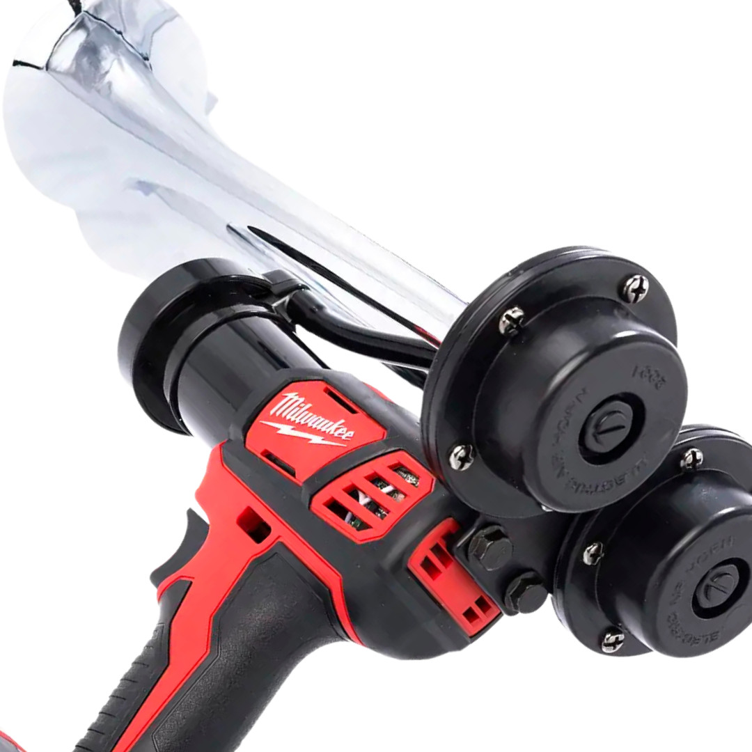 Milwaukee 18V Dual Train Horn Kit | Air Horn + 8Ah Battery | Chrome Set