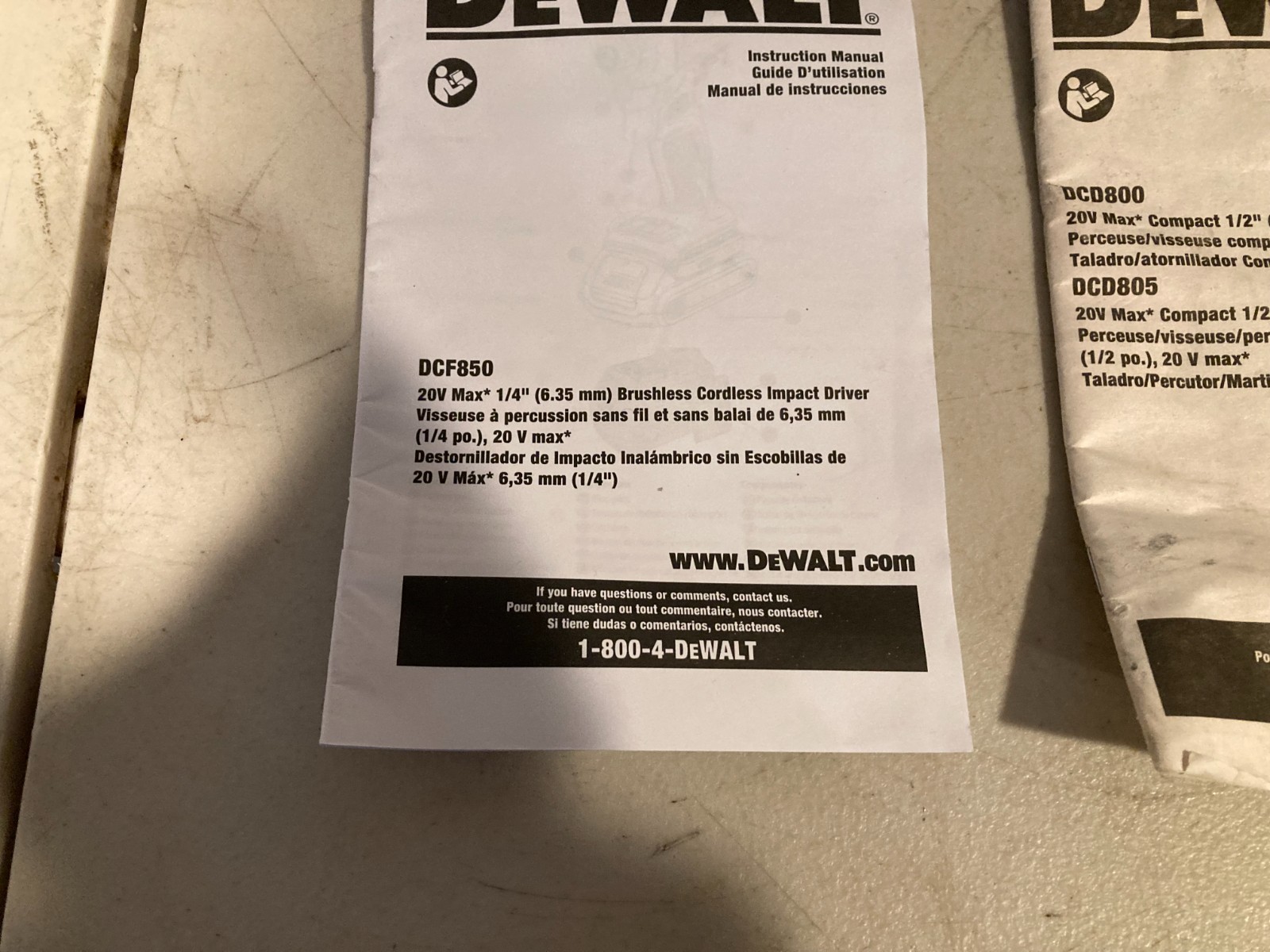 DeWalt 20V Max XR Brushless 2-Tool Combo Kit DCD800 DCF850 (2) 4Ah Batts w/Bag