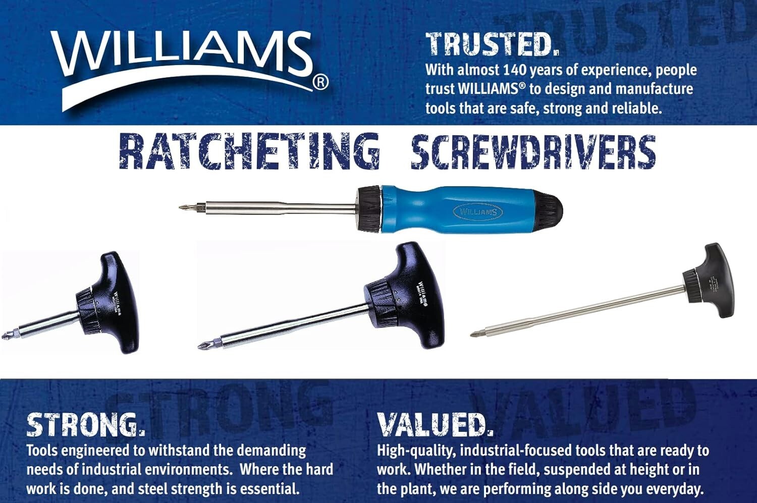 JH Williams Magnetic Ratcheting ScrewDriver with Comfort Grip 9"Length USA WRS-1