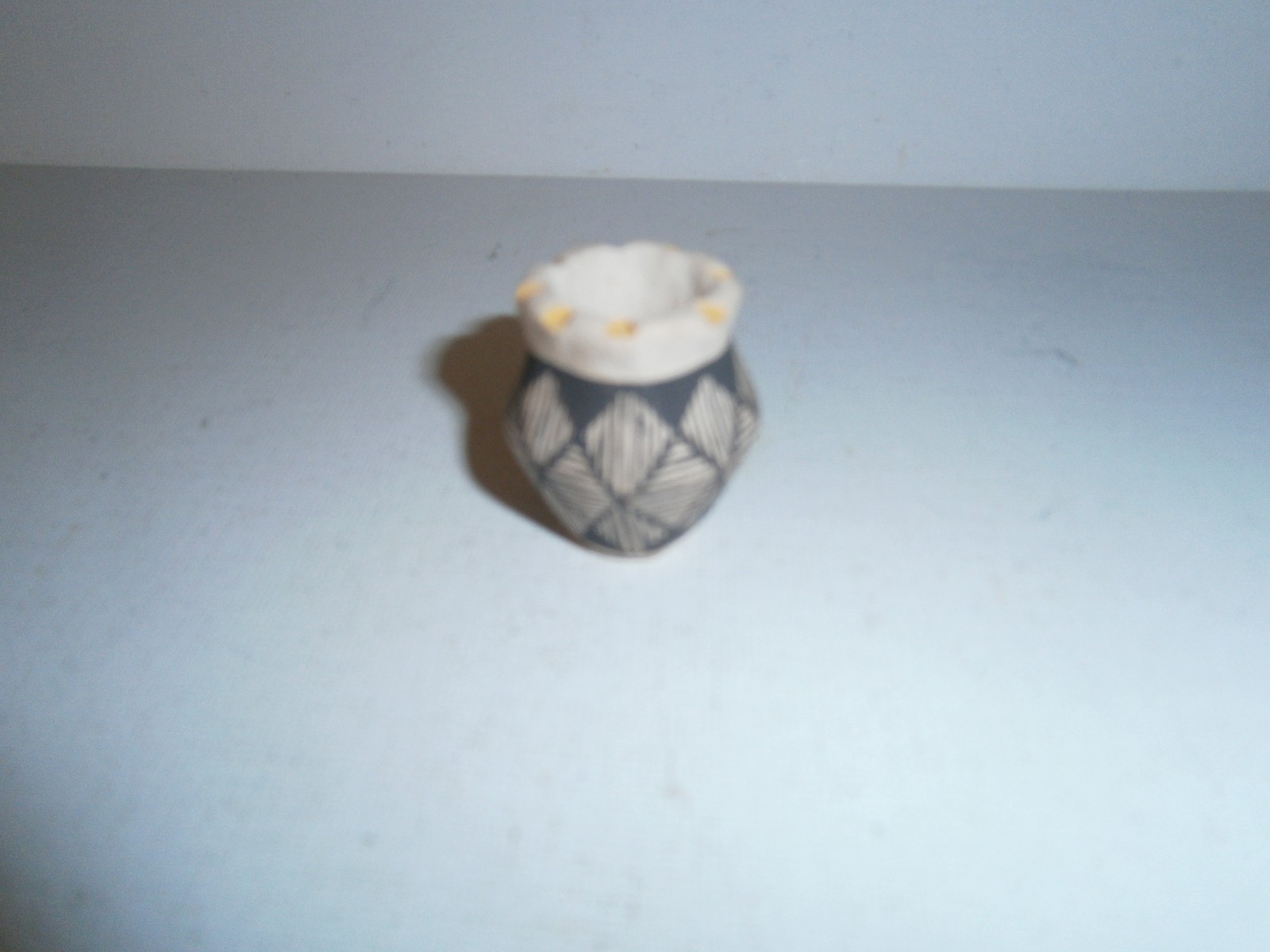Vintage Original D. Reano Miniature Acoma Pot Pottery Very Early Example