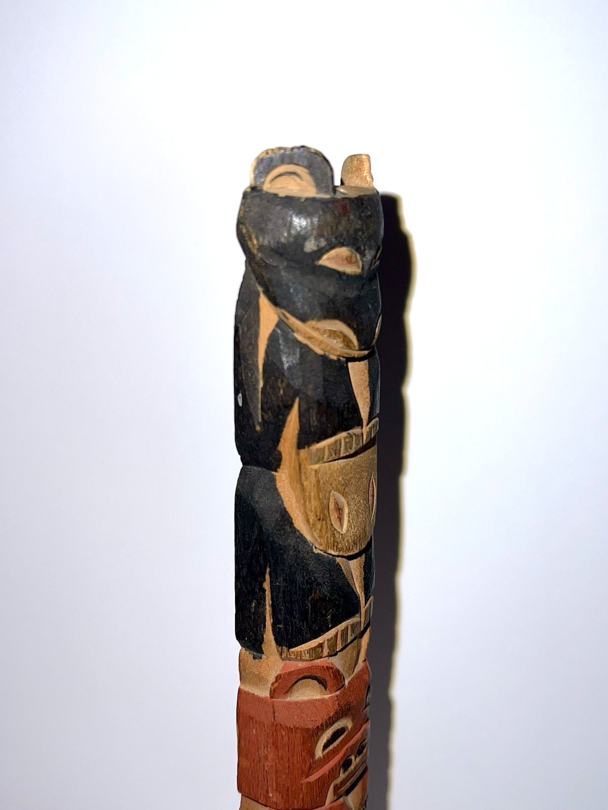 Native American Indian Pacific Northwest Coast Carved Tlingit 7" Tall Totem