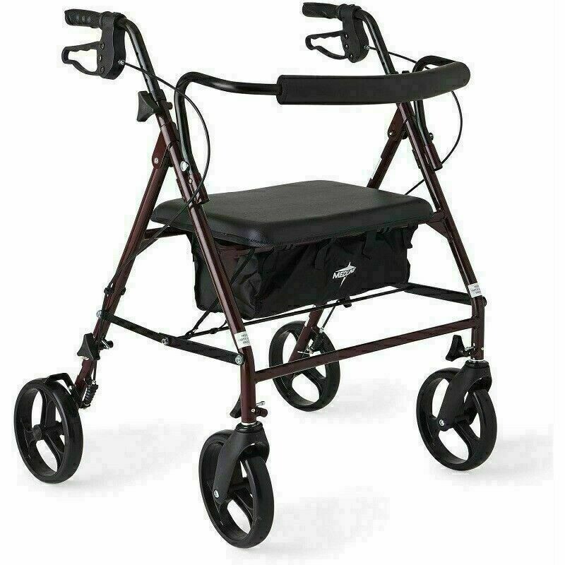Rollator Walker 500 Pound Capacity Extra Wide Bariatric Heavy Duty Foldable New