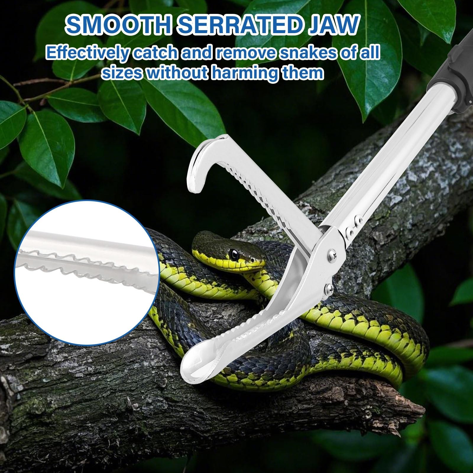 69" Snake Grabber Tool - Extra Long Stainless Steel Tongs for Rattlesnake Reptil