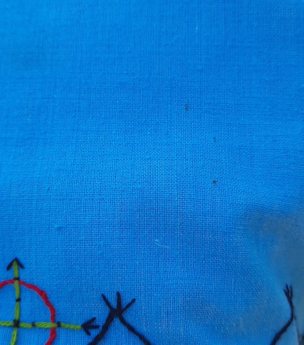 Vtg Authentic Seminole Indian 1930s Dress Handmade Stitched Blue Native American