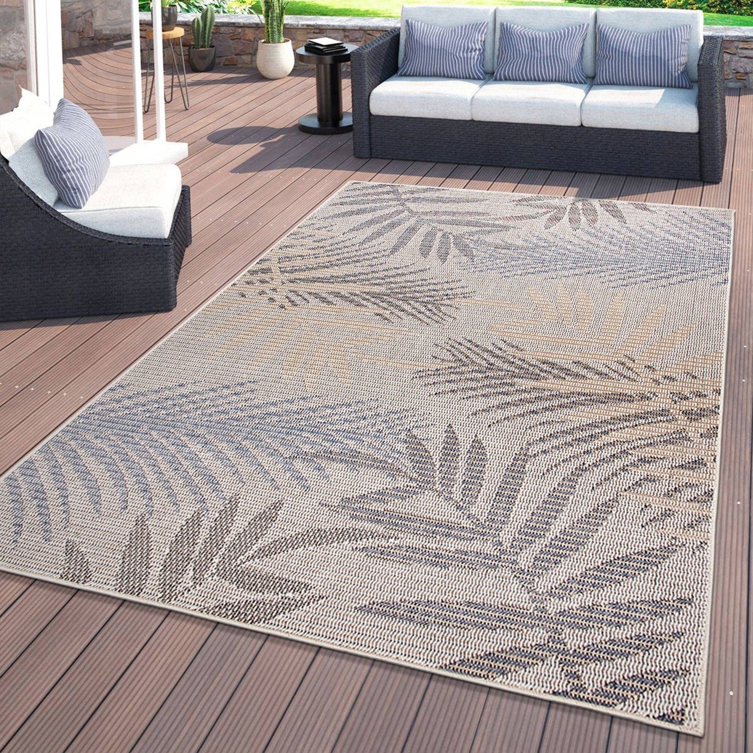 Rugshop Outdoor Carpet Rug Bahama Palm Frond Indoor Outdoor Rugs Exterior Carpet