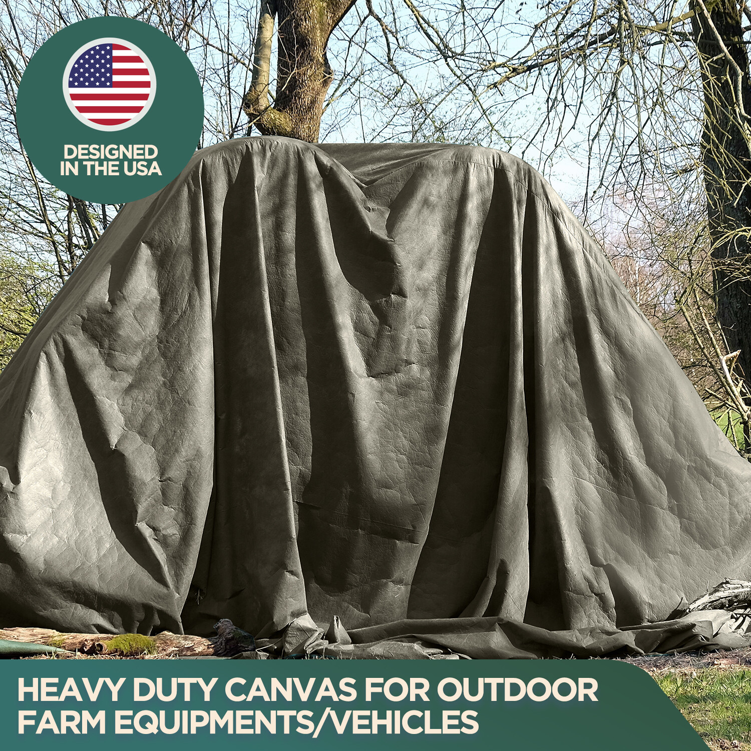 Heavy Duty Canvas Tarp - Water and Mildew Resistant
