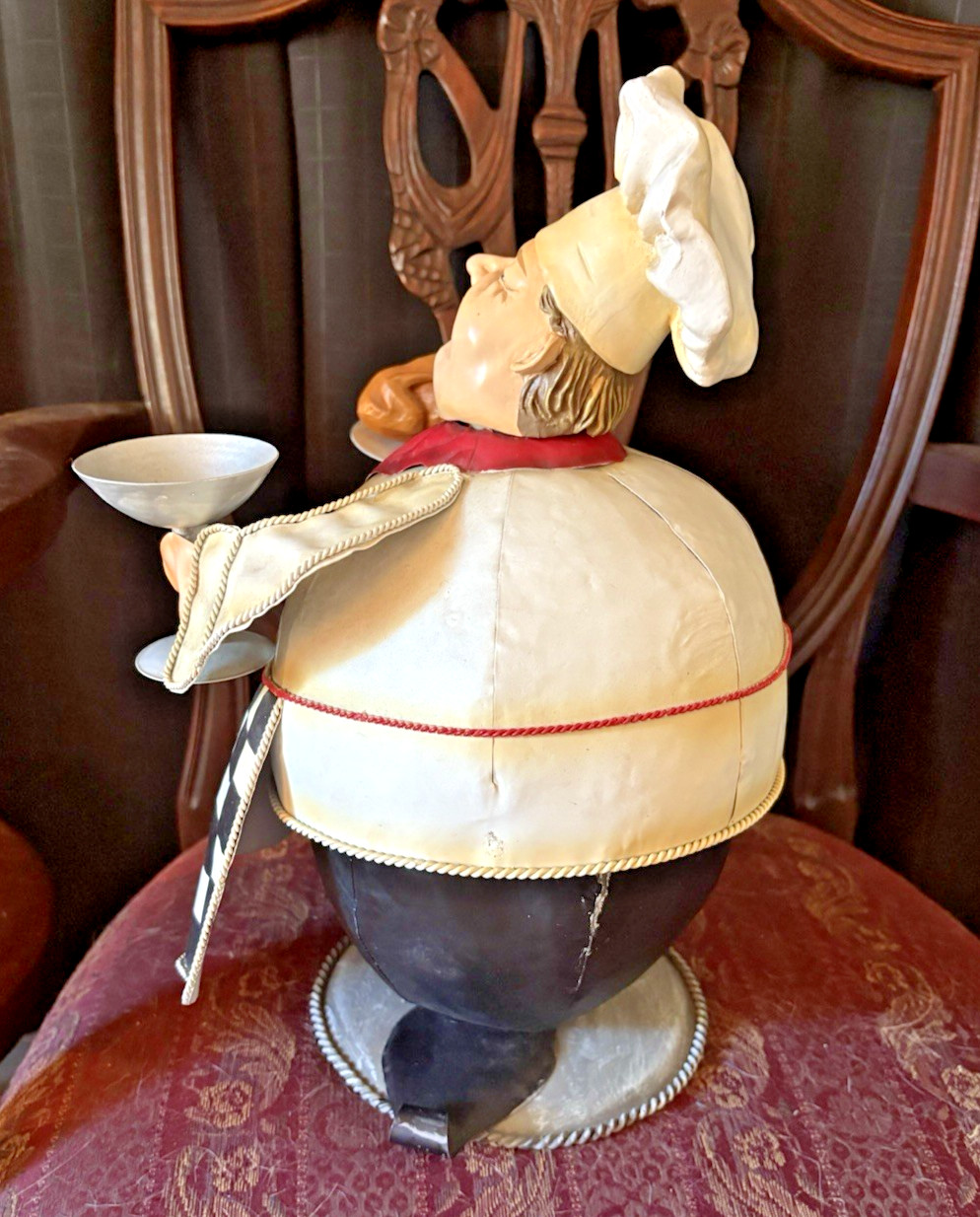 Unique 14 Inch Bobblehead Bobble Body Metal Chef Figure Restuarant Cafe' Decor