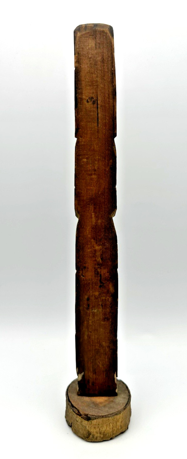 Old 12 1/4" Pacific Northwest Coast Carved Cedar Totem - Antique Native American