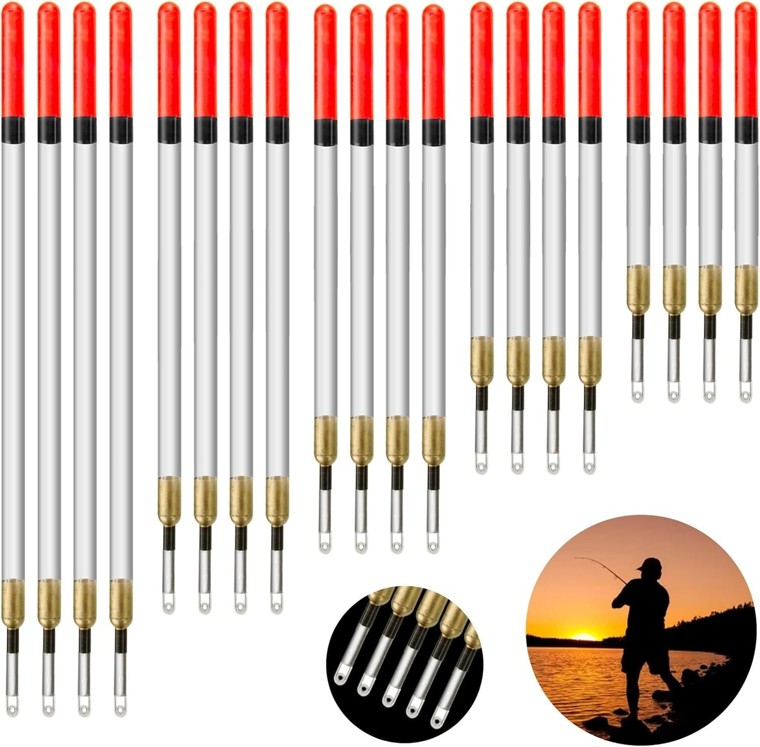 20pcs Fishing Floats Set Fishing Tackle Floats Fishing Waggler Floats Fishing