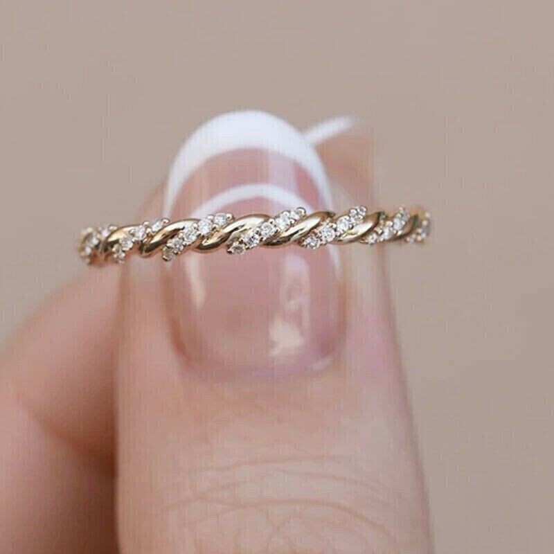 2.00 Ct Round Cut Simulated Diamond Eternity Band Ring 925 Sterling Silver