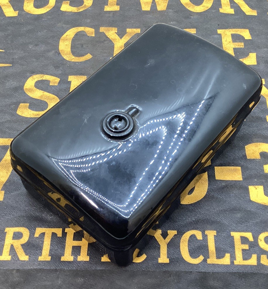 1935 – 1940 HARLEY WL WLD 45 ORIGINAL OEM EARLY TOOLBOX — BEAUTIFULLY RESTORED