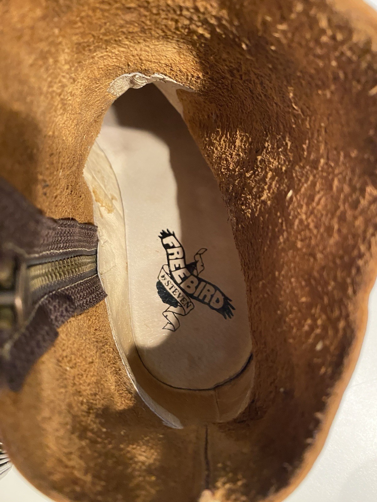 Freebird by Steven Evil Brown Ankle Boot Size 7 Brass Hardware