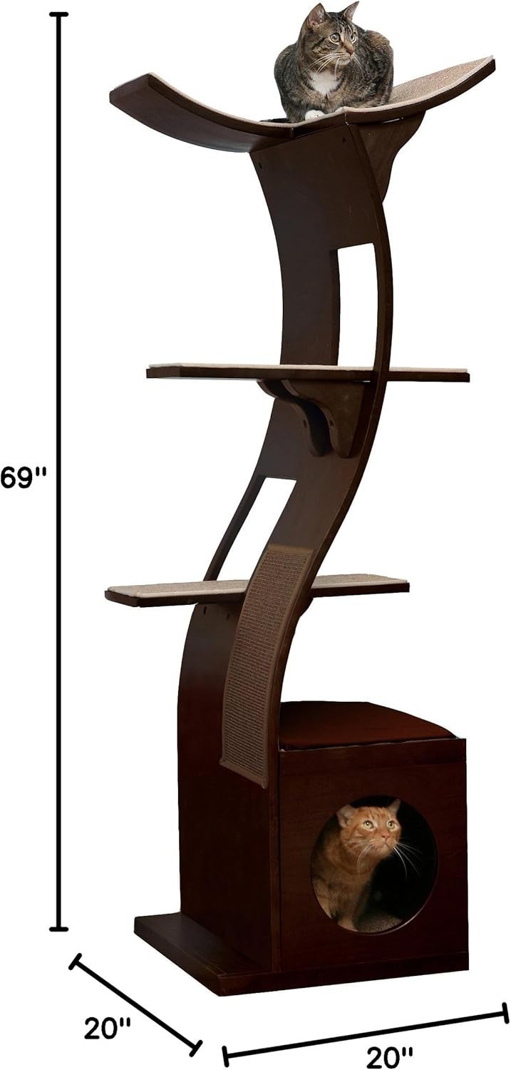 The Refined Feline Lotus Cat Tower Furniture, Multi-Level Cat Tree