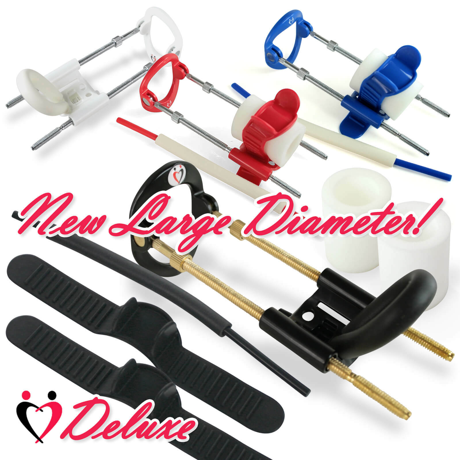 LeLuv SLIDER Penis Extender Stretcher Threaded Rods Adjustable Length Enlarger