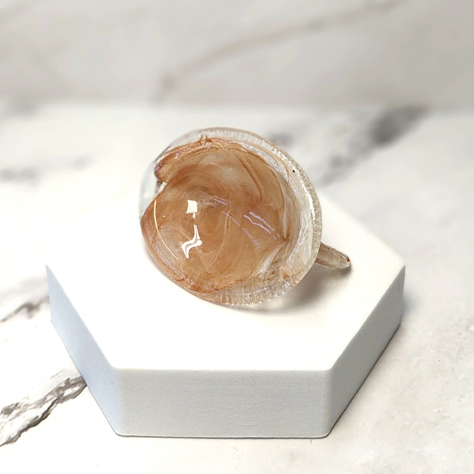 Chocolate Swirl Hen on Nest Chicken Salt Dish, Depression Style Glass, VTG Style