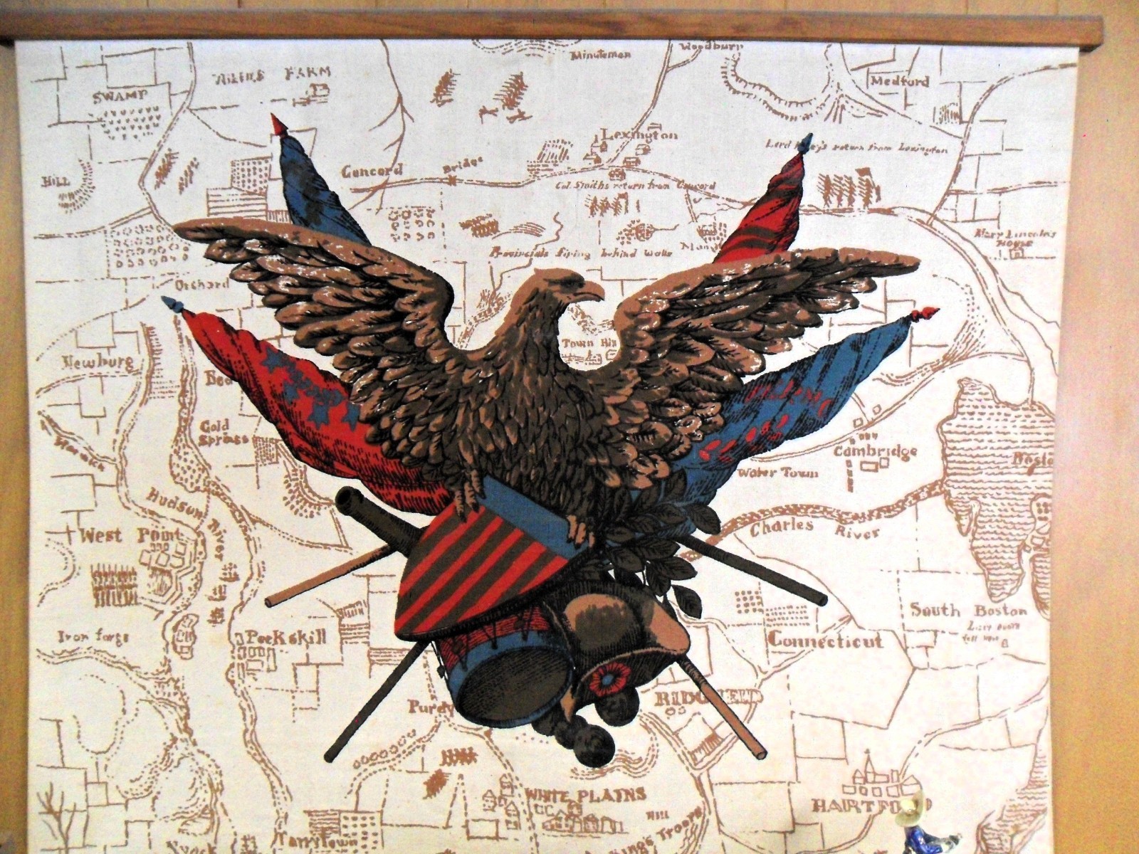 Large US Rev. War cloth wall hanger by Walter Iler.