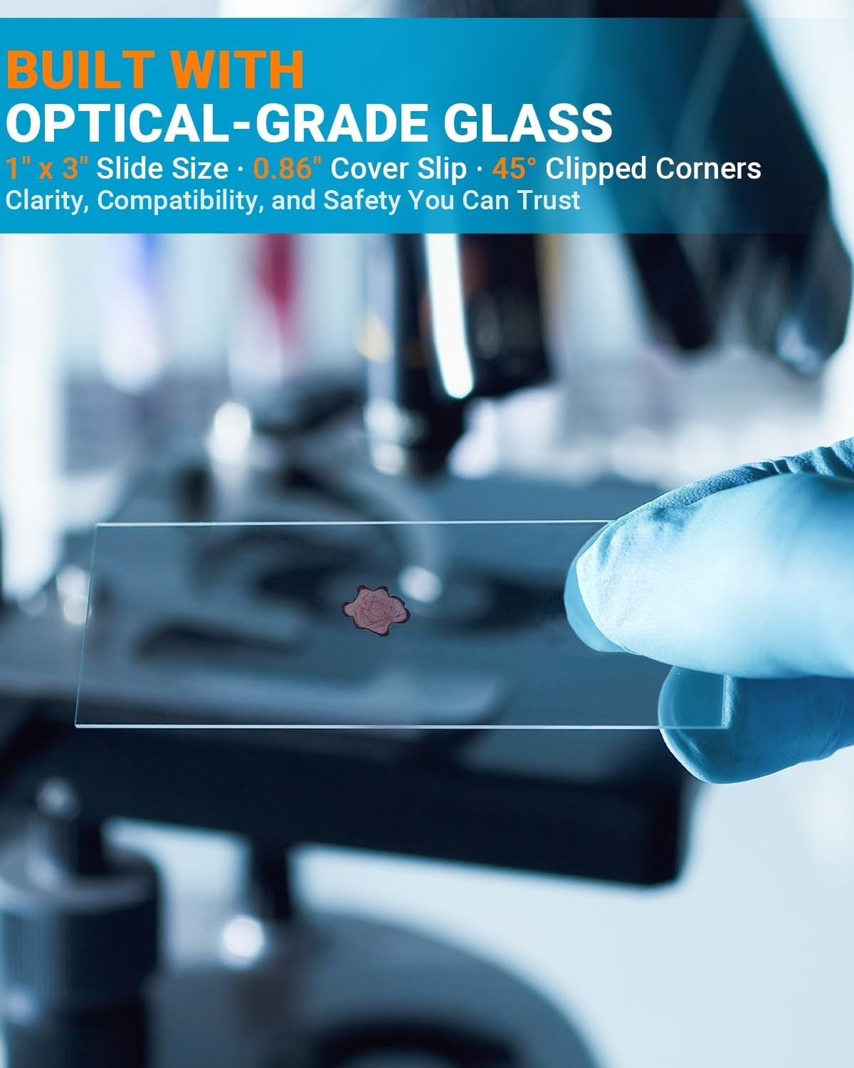 Microscope Slides and Covers Kit – 50 Blank Pre-Cleaned Glass Slides for Microsc