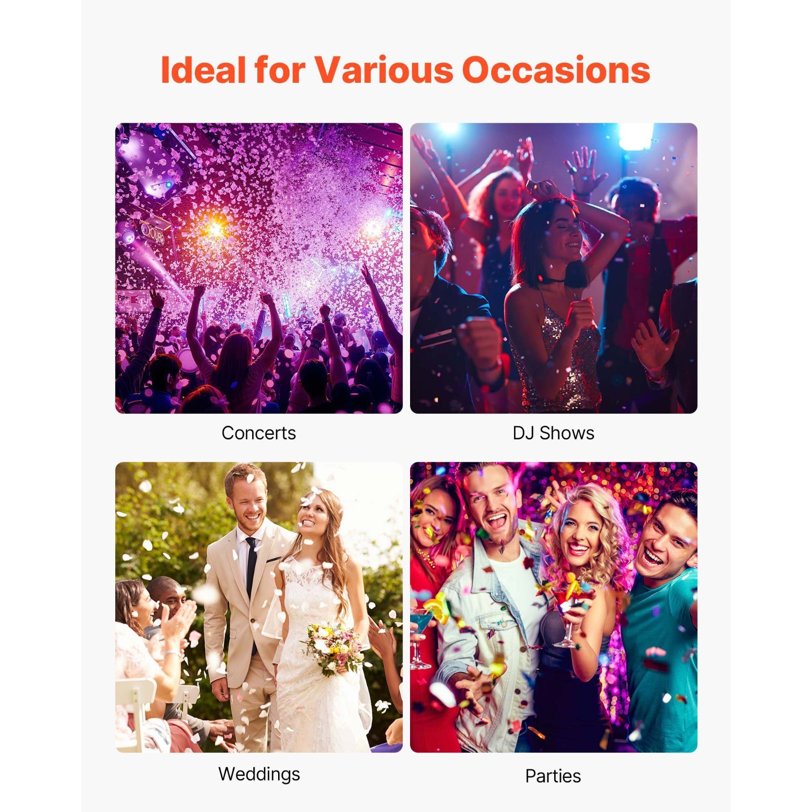 Uimoso 1500W Electric Confetti Machine Confetti Launcher Cannon DMX512 & Remote