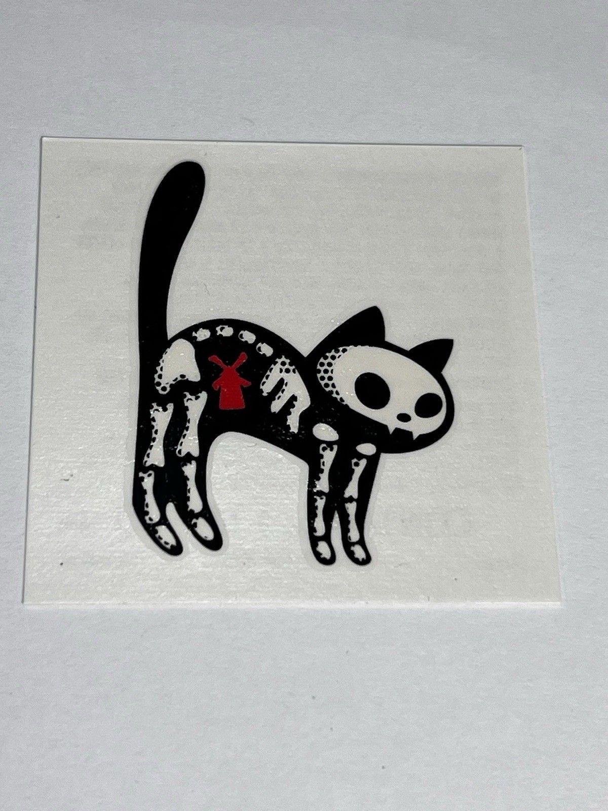 Dutch Bros Coffee Halloween 2024 Scary Black Skeleton Cat Temporary Tattoo Drop