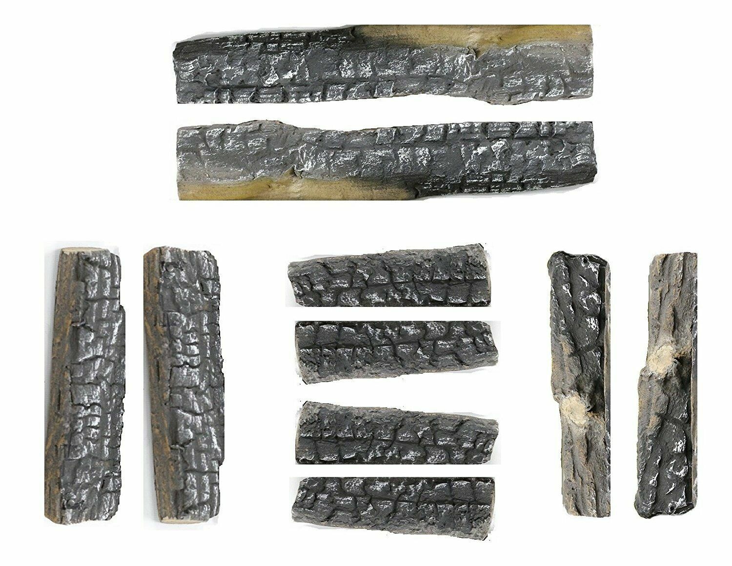 10PCS Ceramic Wood Gas Fireplace Log Set Imitation Wood Propane Firepit Logs