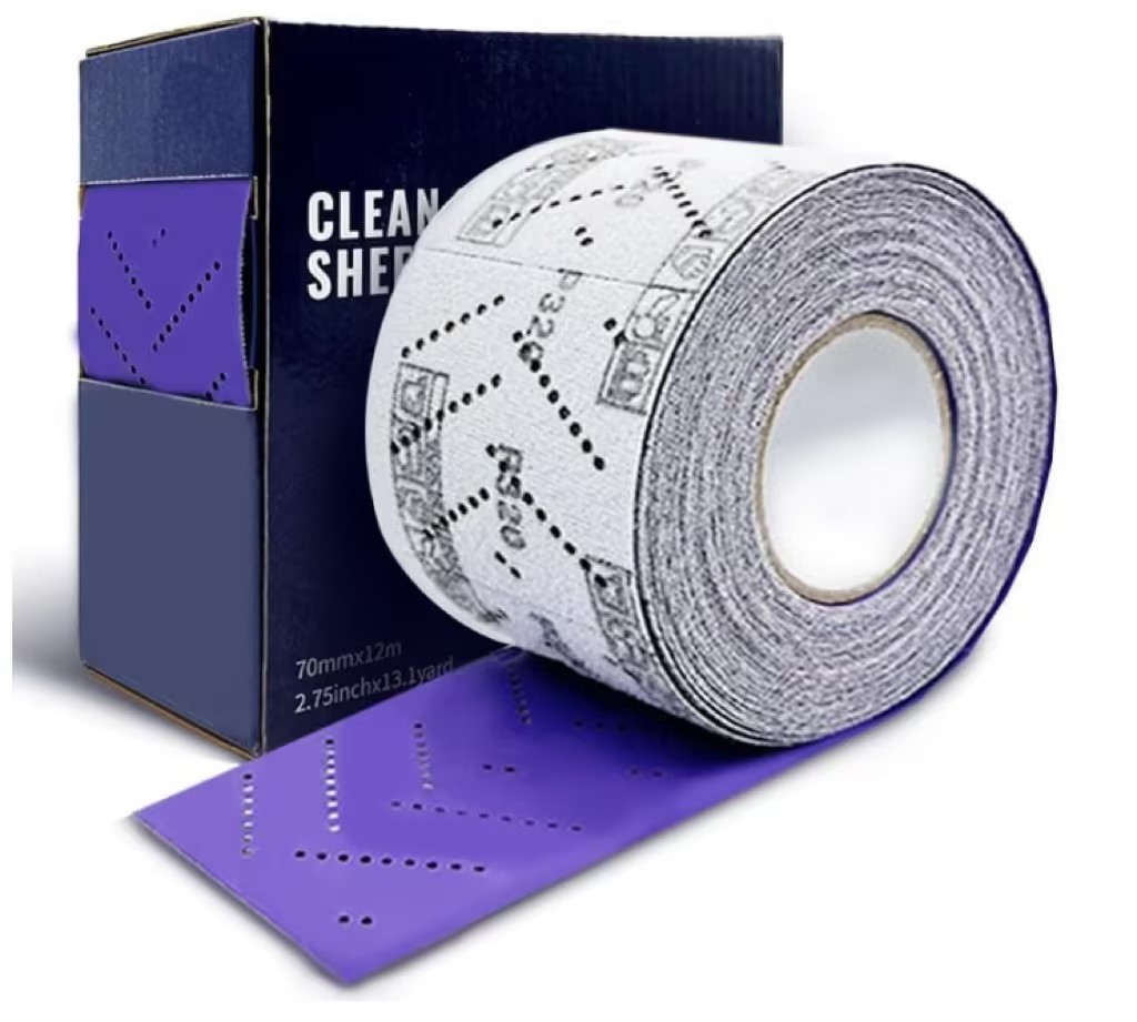 1 Roll 70mmx12m Automotive Clean Ceramic Sanding Sheet Roll P400 for Woodworking