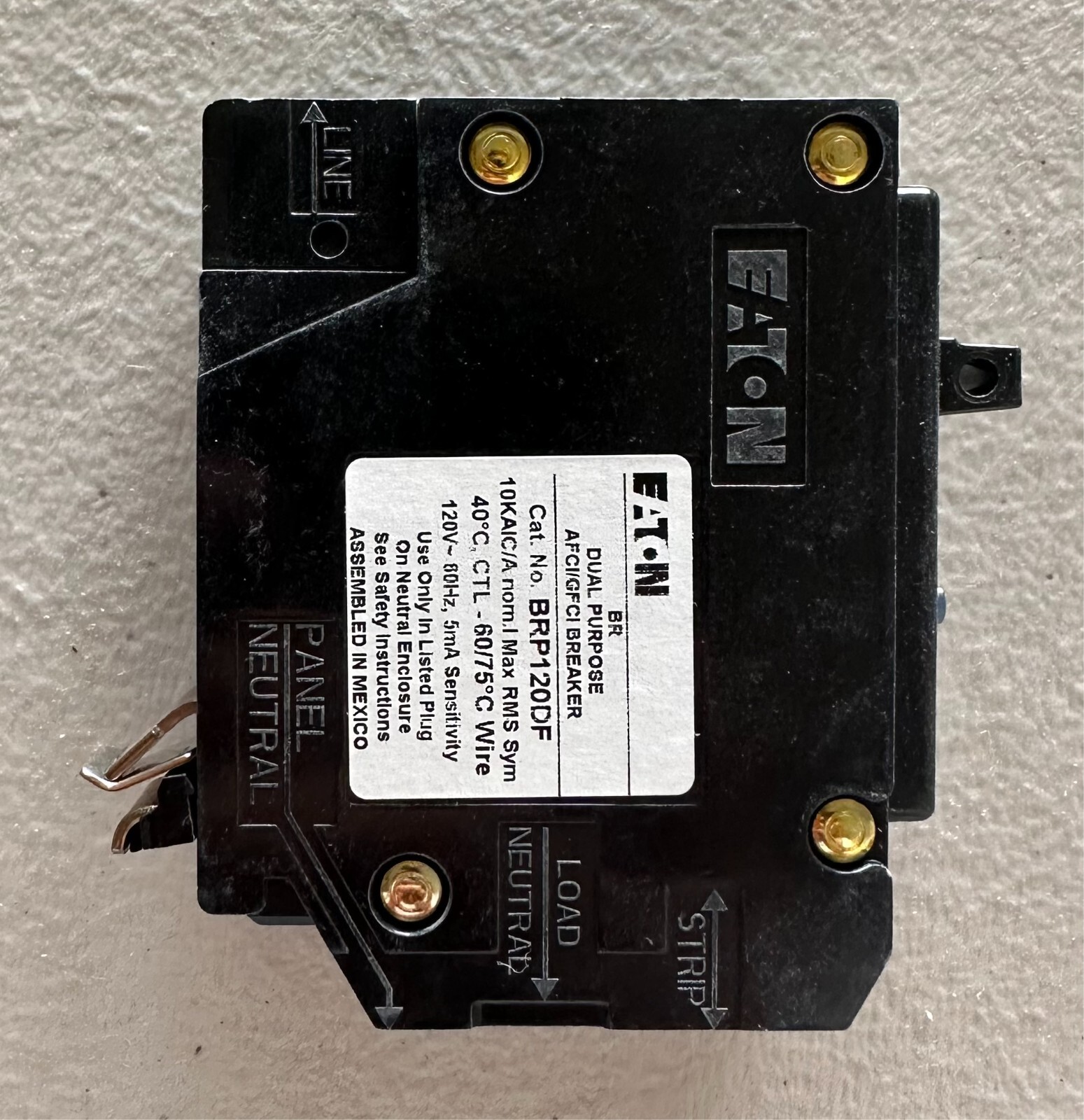 10 PCS Eaton BRP120DF 120 20A 1-Pole Circuit Breakers