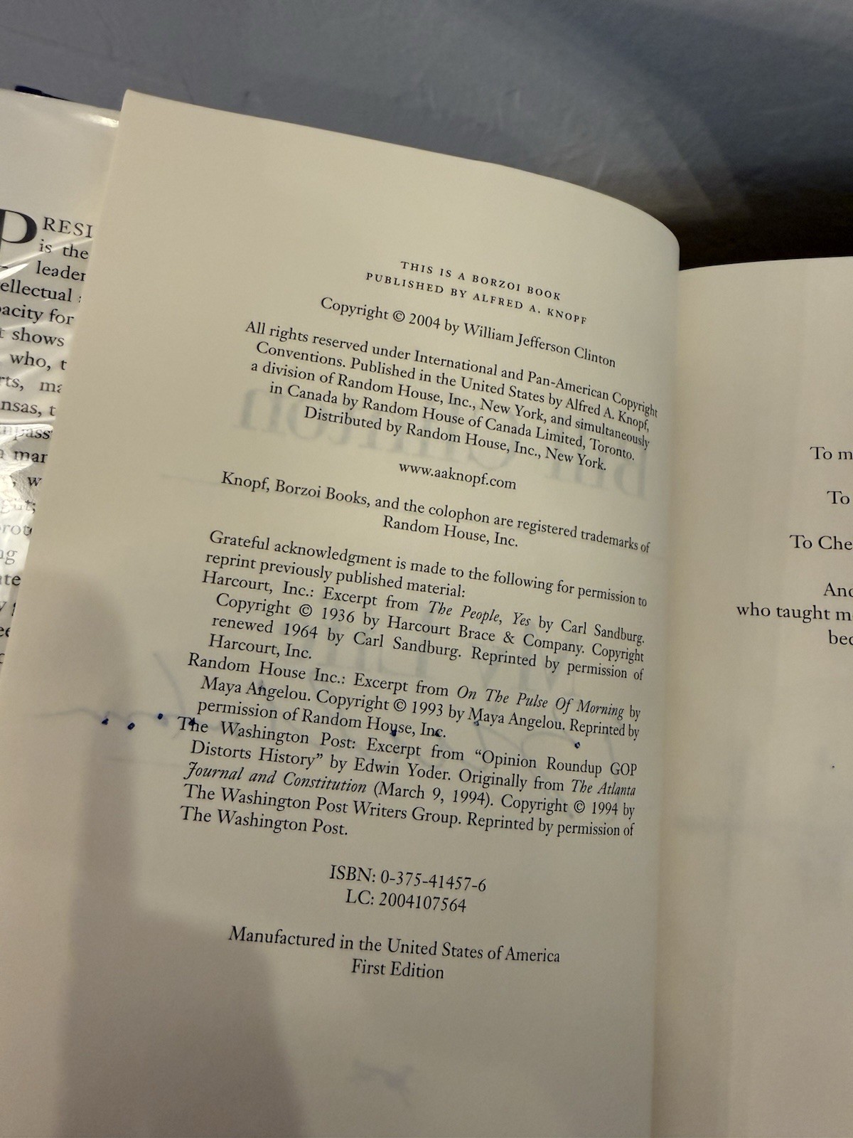 “My Life” Signed by both Bill Clinton & Hillary Clinton, 2004 1st Edition, COA