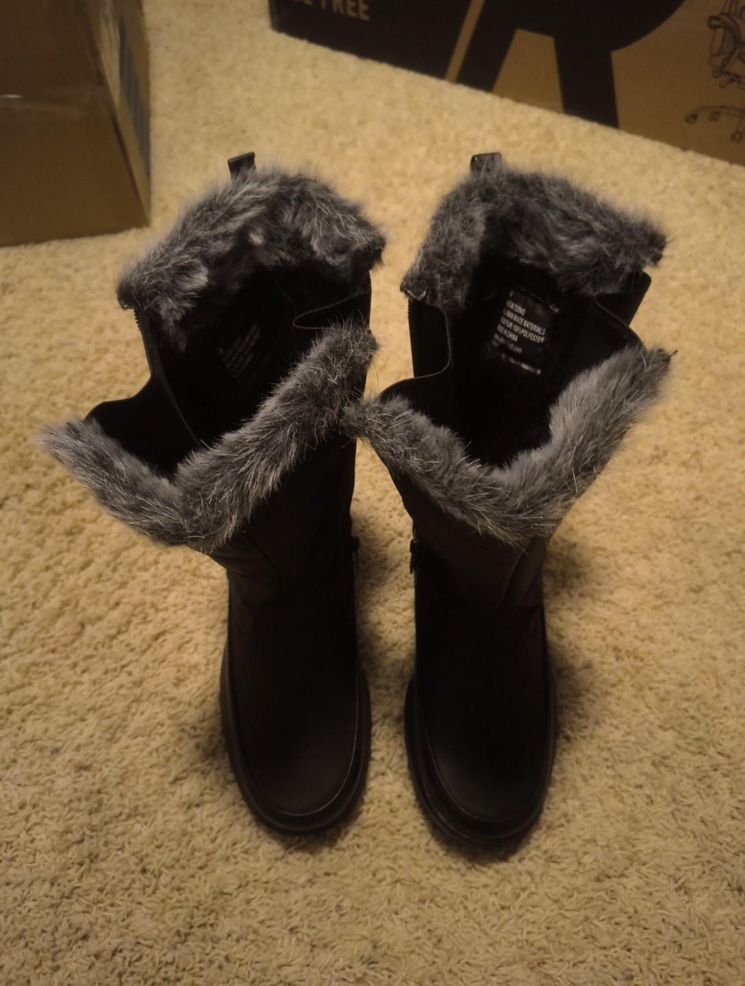 Totes Women's Lisa Waterproof Winter Boots Black Size 8 Fur Lined