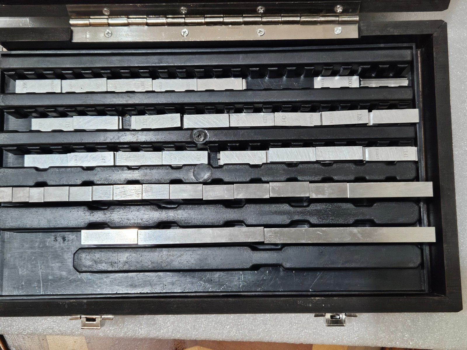 Partial set of HFS Gage Block set- 78 out of 81 gage blocks