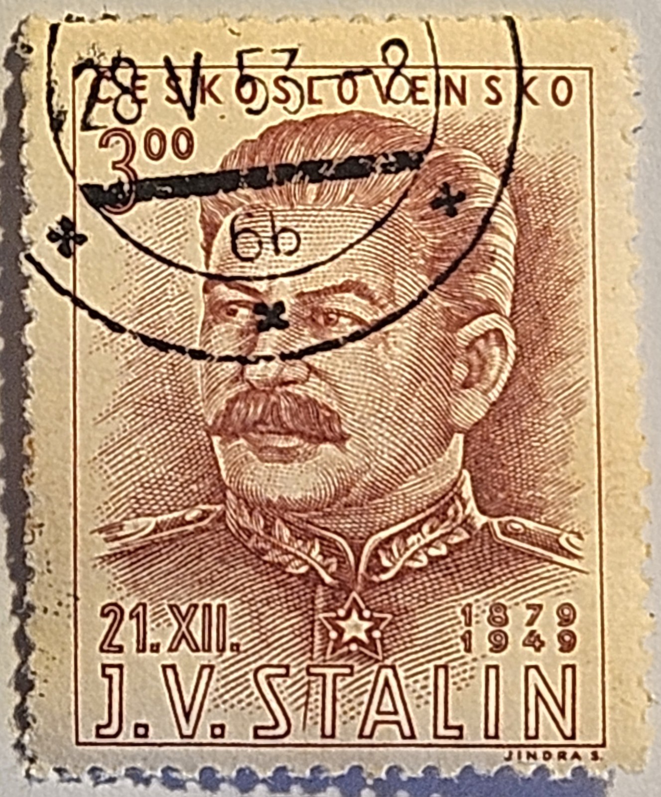Czechoslovakia 1949, Joseph V. Stalin, CTO, NH-OG, Sc#400 Quick & FREE SHIPPING!