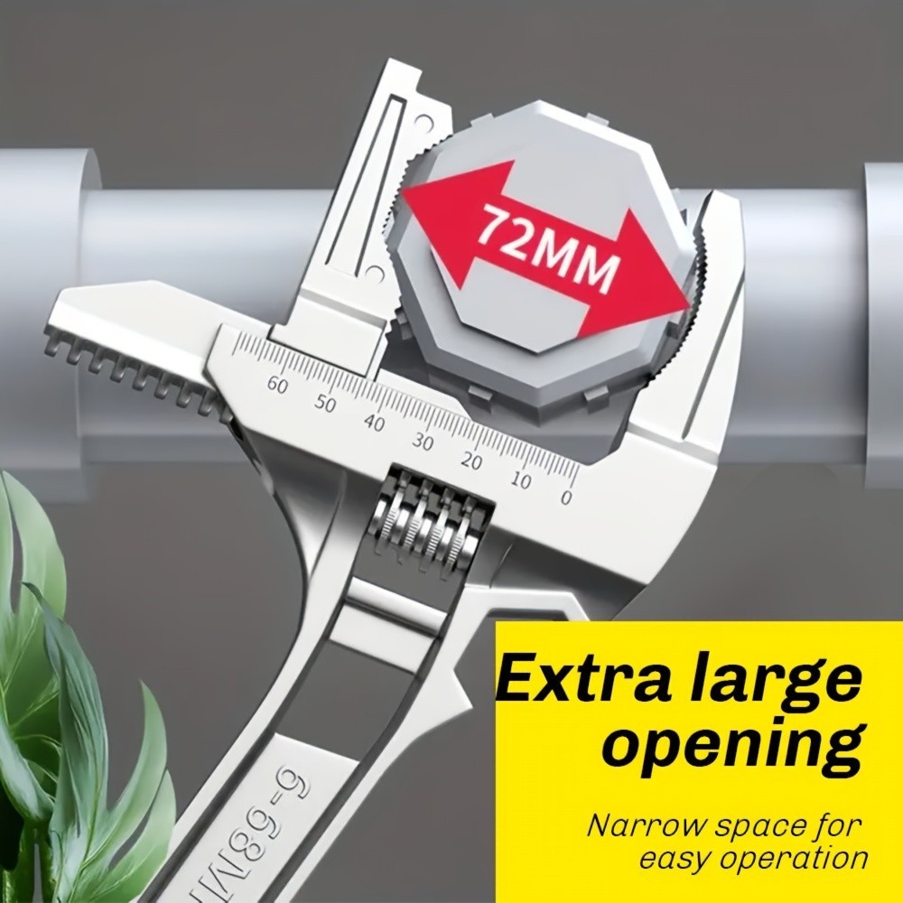 Adjustable Bathroom Wrench—Wide-Opening Design for Plumbing Repairs