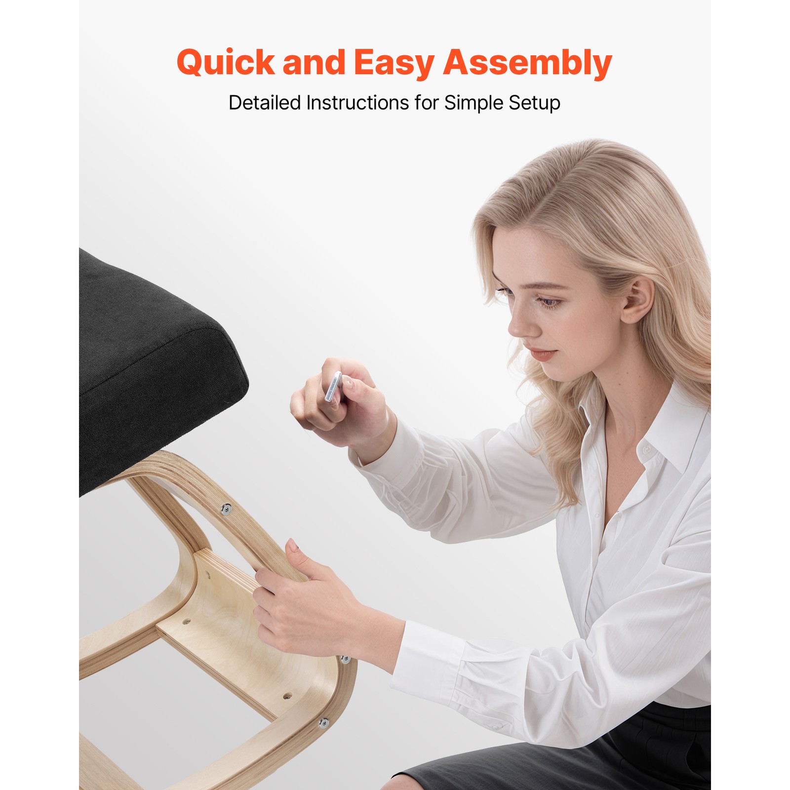 Uimoso Ergonomic Kneeling Chair with Adjustable Height and Comfortable Cushion