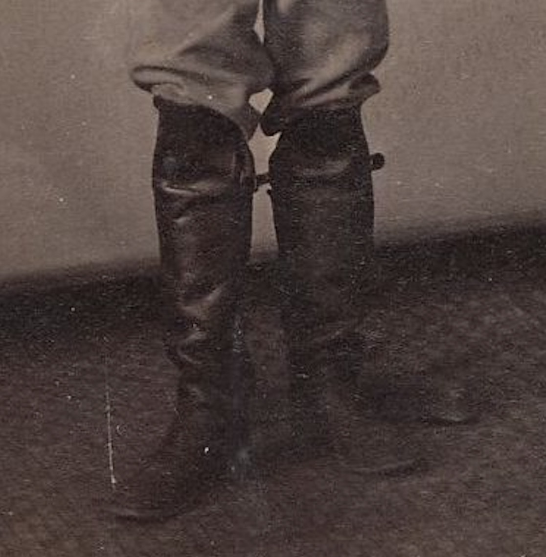 Black Leather Boots with Knee Flap Size 11 - Civil War