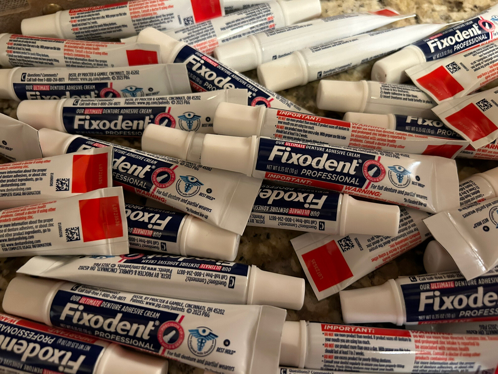 25 Tubes Fixodent Professional Denture Adhesive Cream Bulk