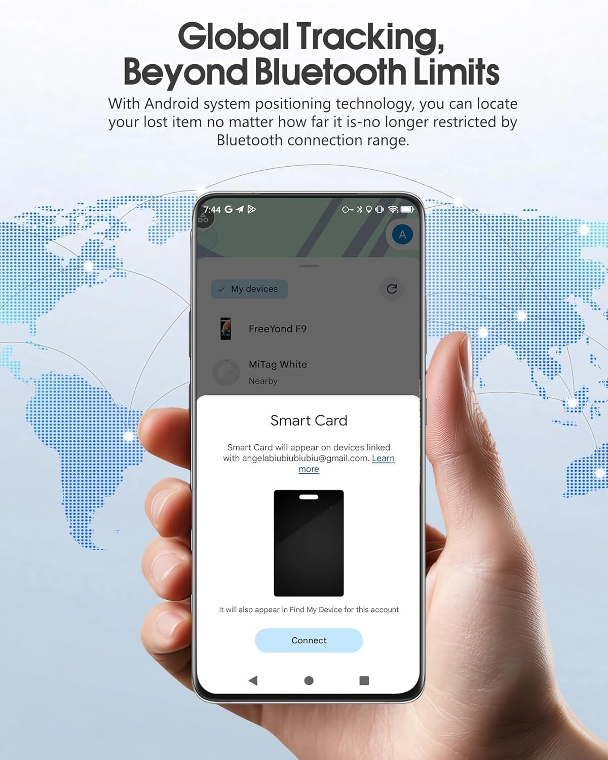 Wallet Tracker Card for Android,Rechargeable Air Tag Wallet Finder, Thin and Lig