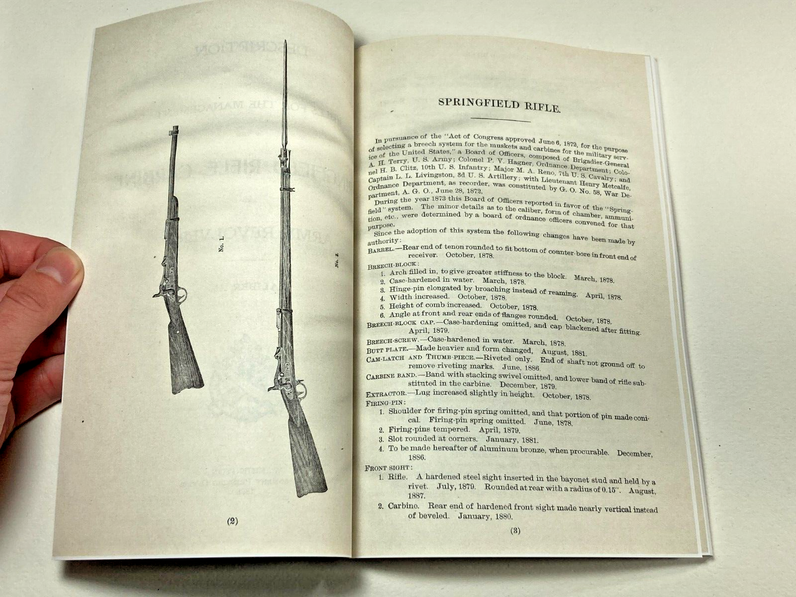 U.S. Army Trapdoor Springfield Rifle Model 1873, Carbine & Revolvers Book 45-70