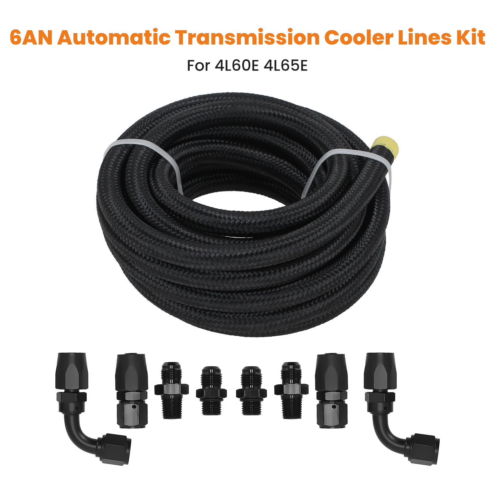 Transmission Cooler Hose Line 6AN Hose Line Kit Fits For GM 4L60E 4L65E