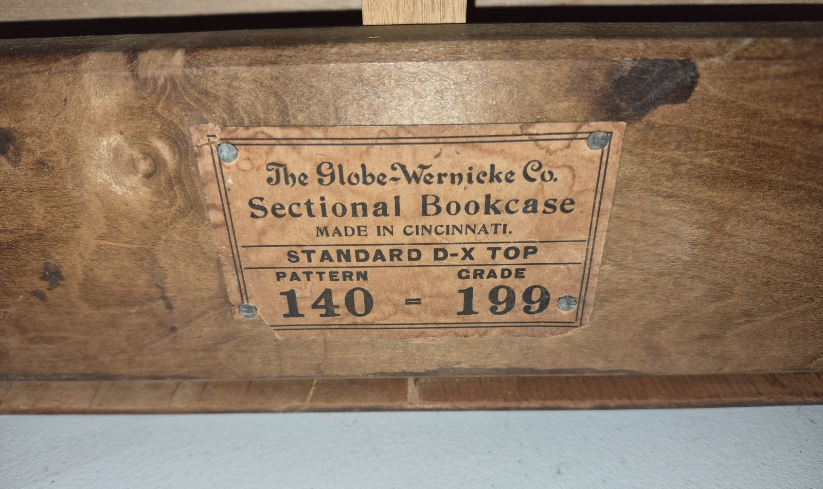 Antique Globe Wernicke Oak Barrister Bookcase Top D