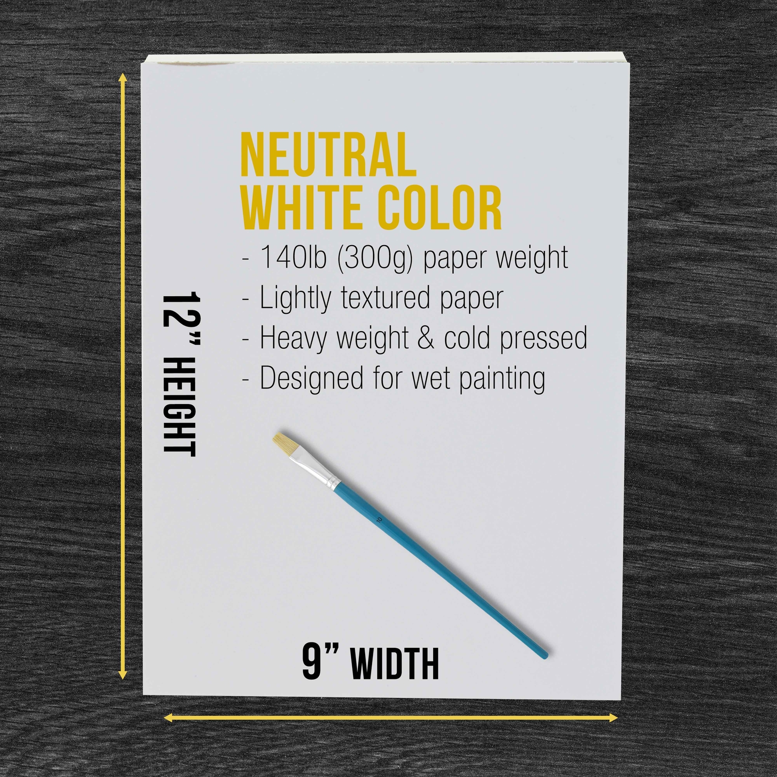 9" x 12" Watercolor Painting Paper Pads, 2 Pads, 12 Sheets Each, 140lb 300gsm