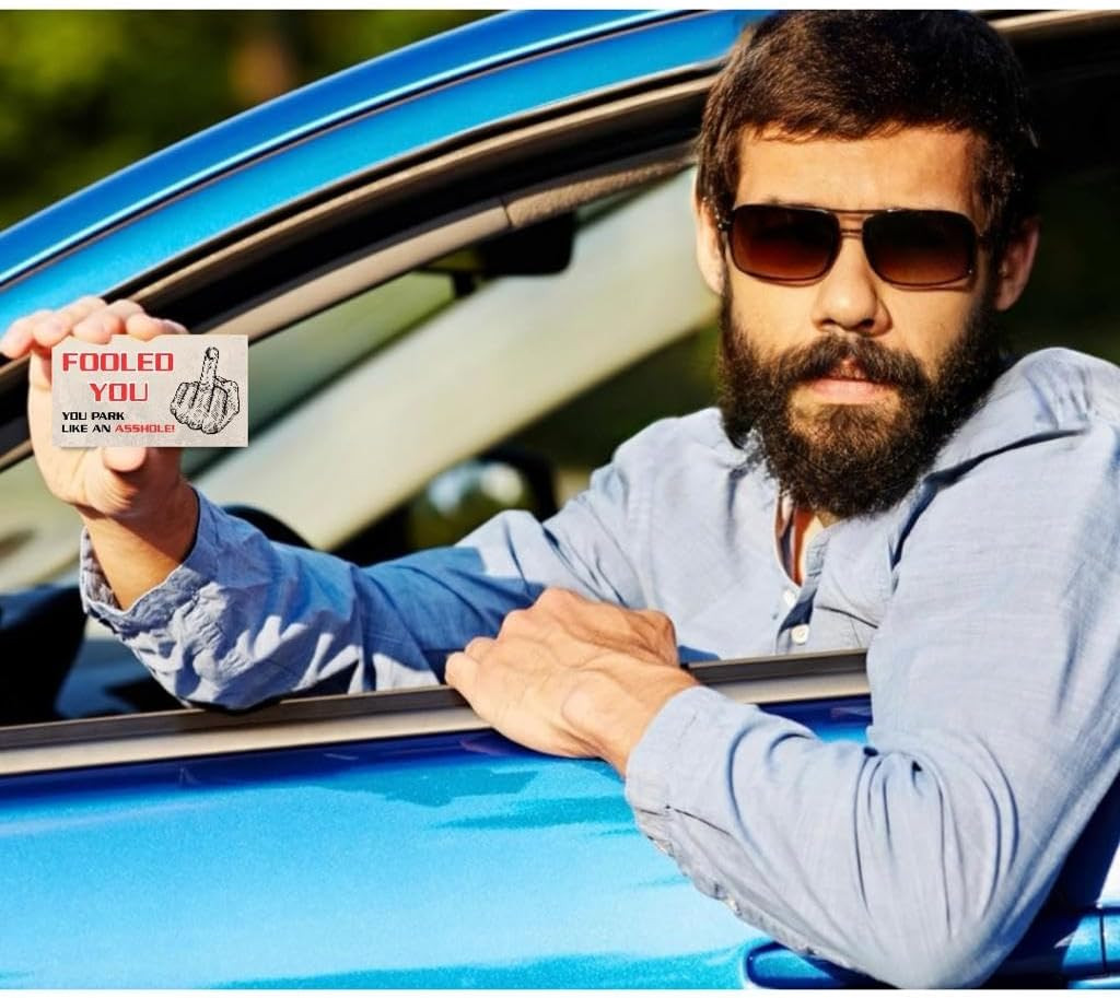 You Park like an A-Hole Bad Parking Prank Cards Look like $50 Money from a Dista