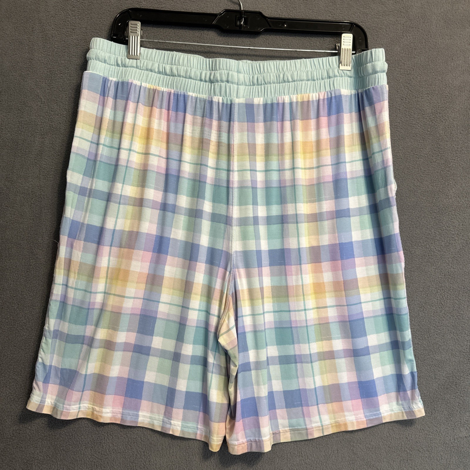 Little Sleepies Daddy & Me Bamboo Sleep Shorts Pajamas Mens XXL Pastel Plaid