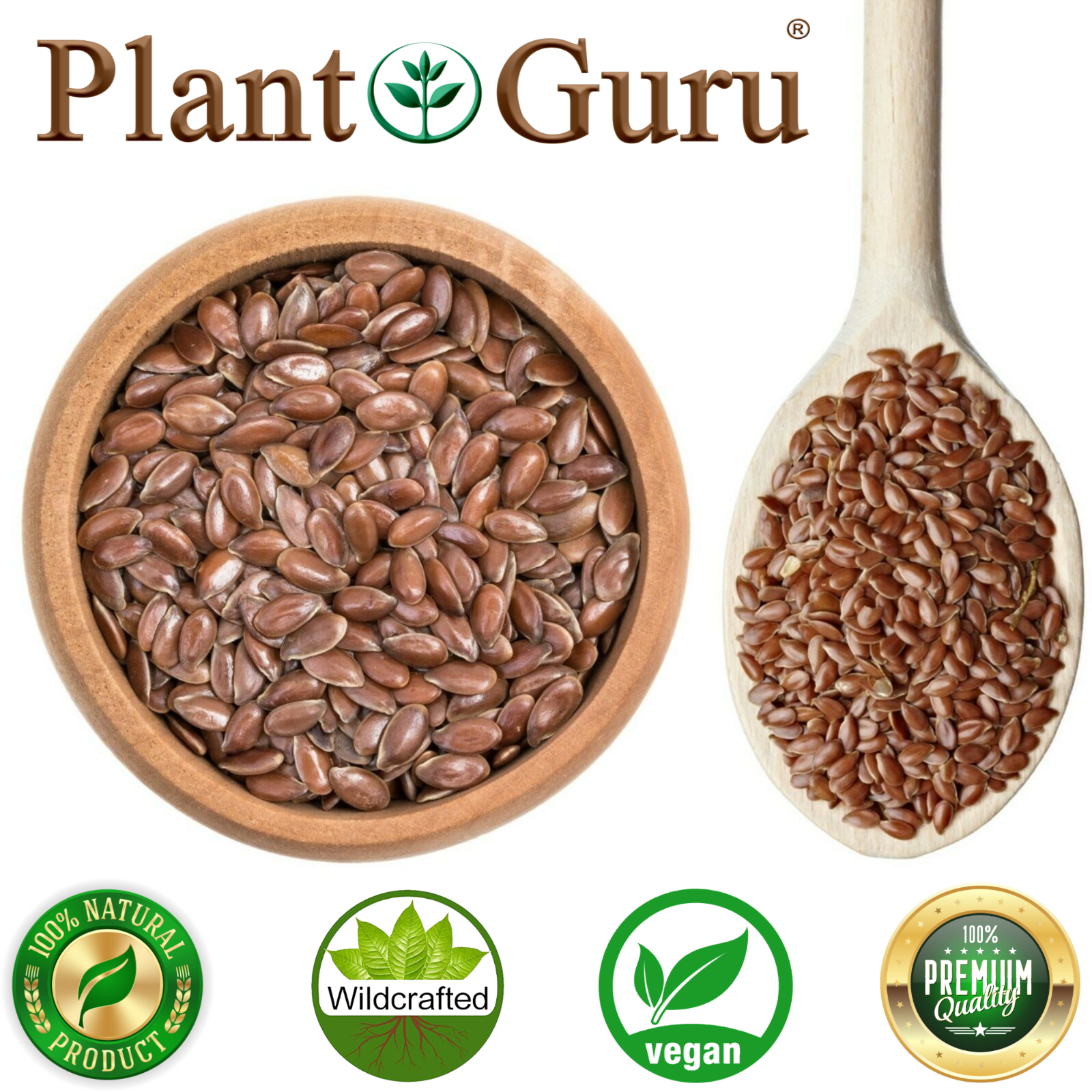 Brown Flax Seeds Whole Grain Seed Flaxseed NON GMO Linseed 1 oz to 20 lbs. Bulk
