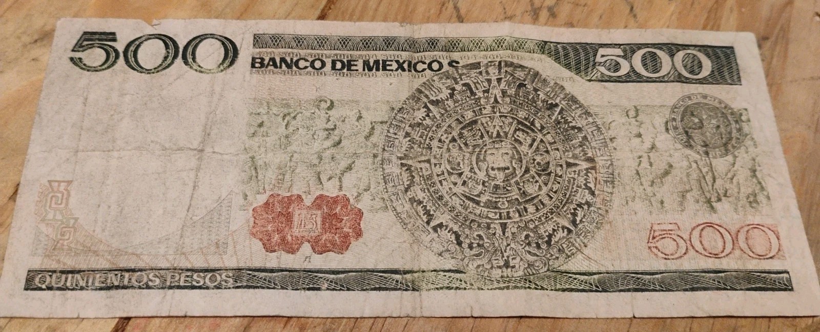 Three Mexican bank notes