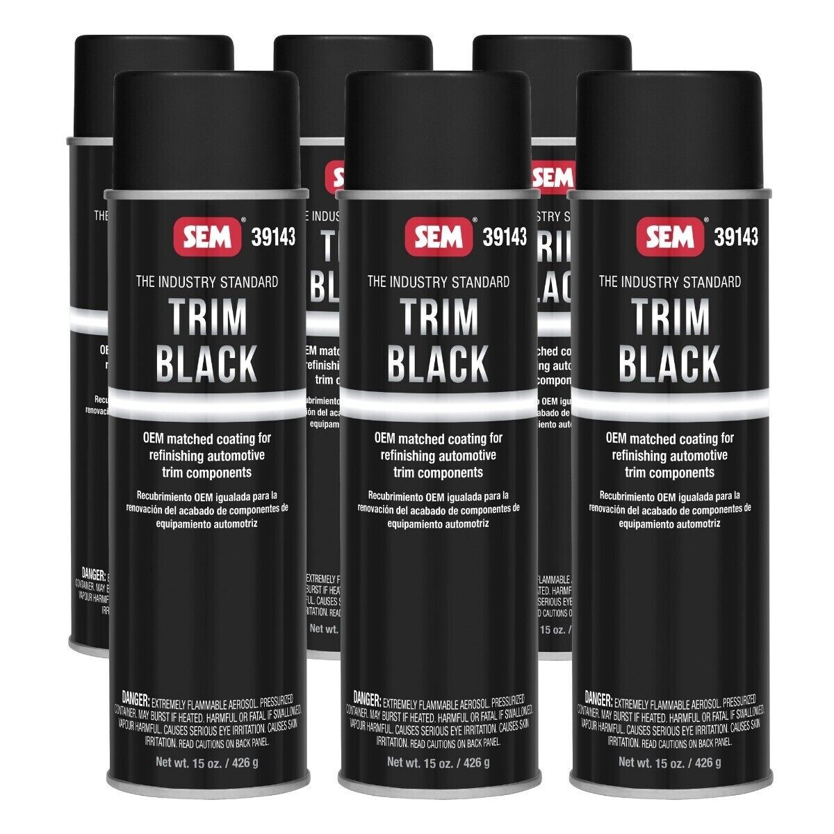 SEM 39143 Trim Black, 15 oz. Aerosol Can (SEM-39143) (6 CANS)