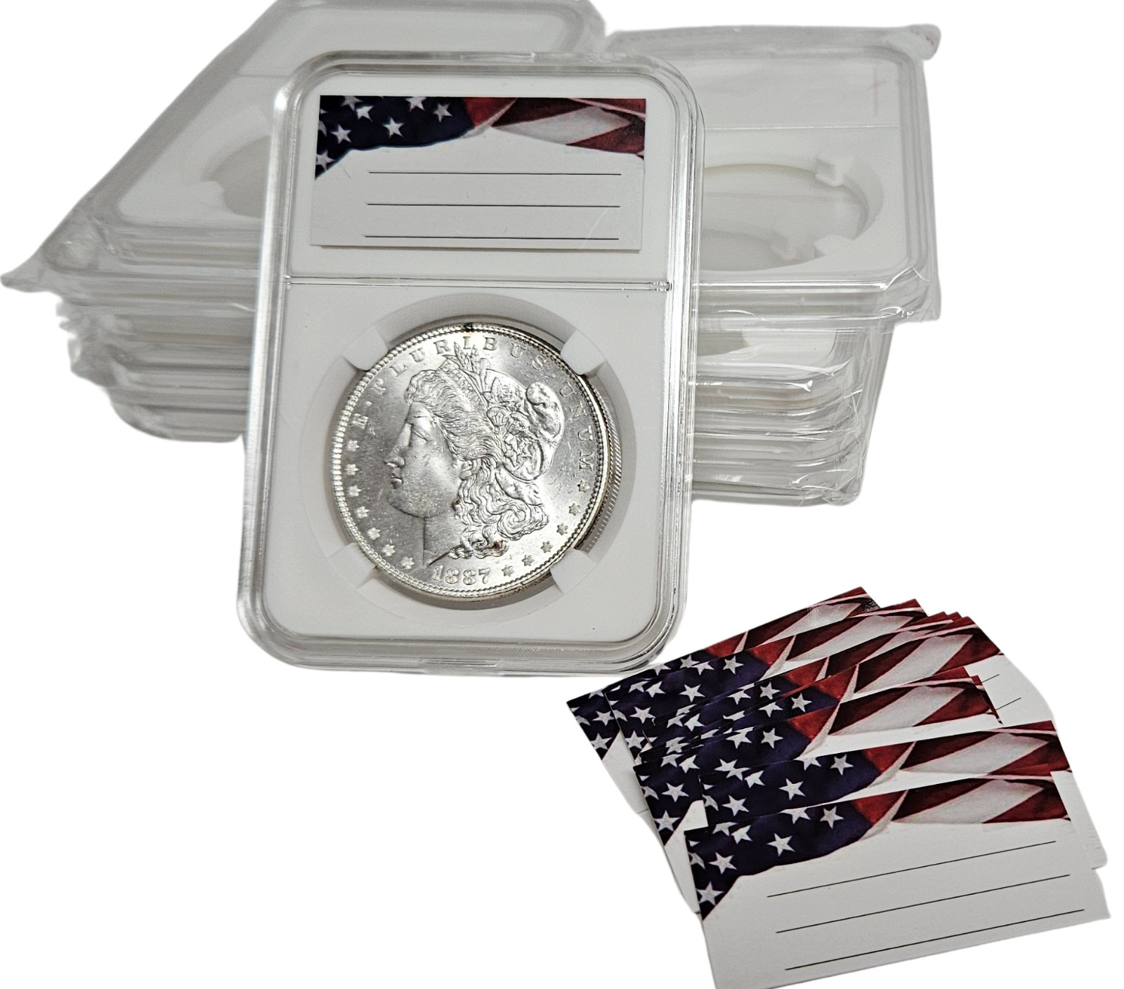 10-Pack 38mm Coin Slab Display Holder for Morgan,Peace,IKE Silver Dollars Labels