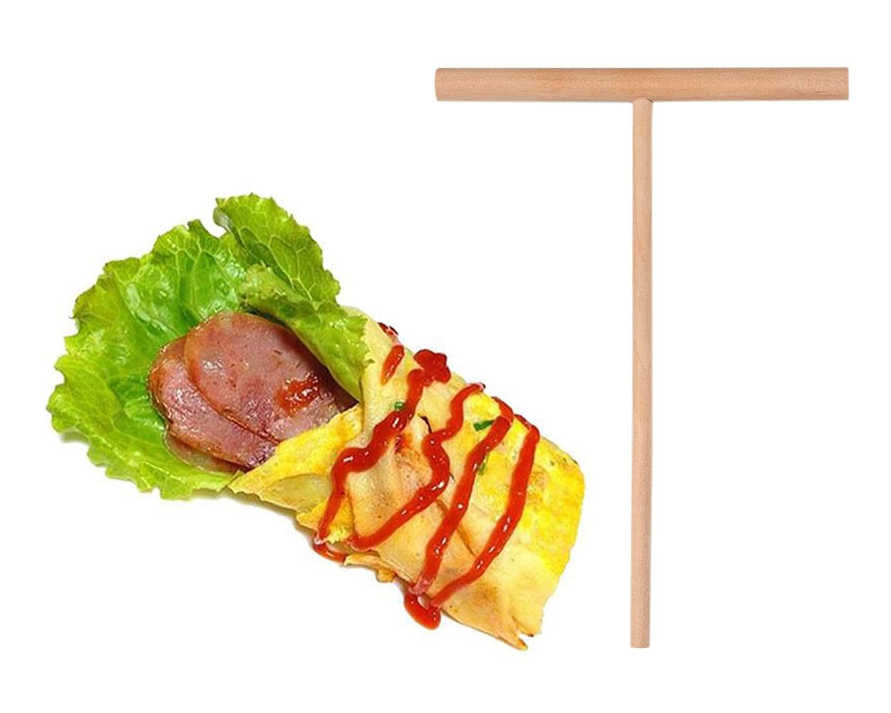 Crepe Spreader 2 Pieces 6.1 Inches x 4.7 Inches Natural Wooden T-Shaped Tool ...