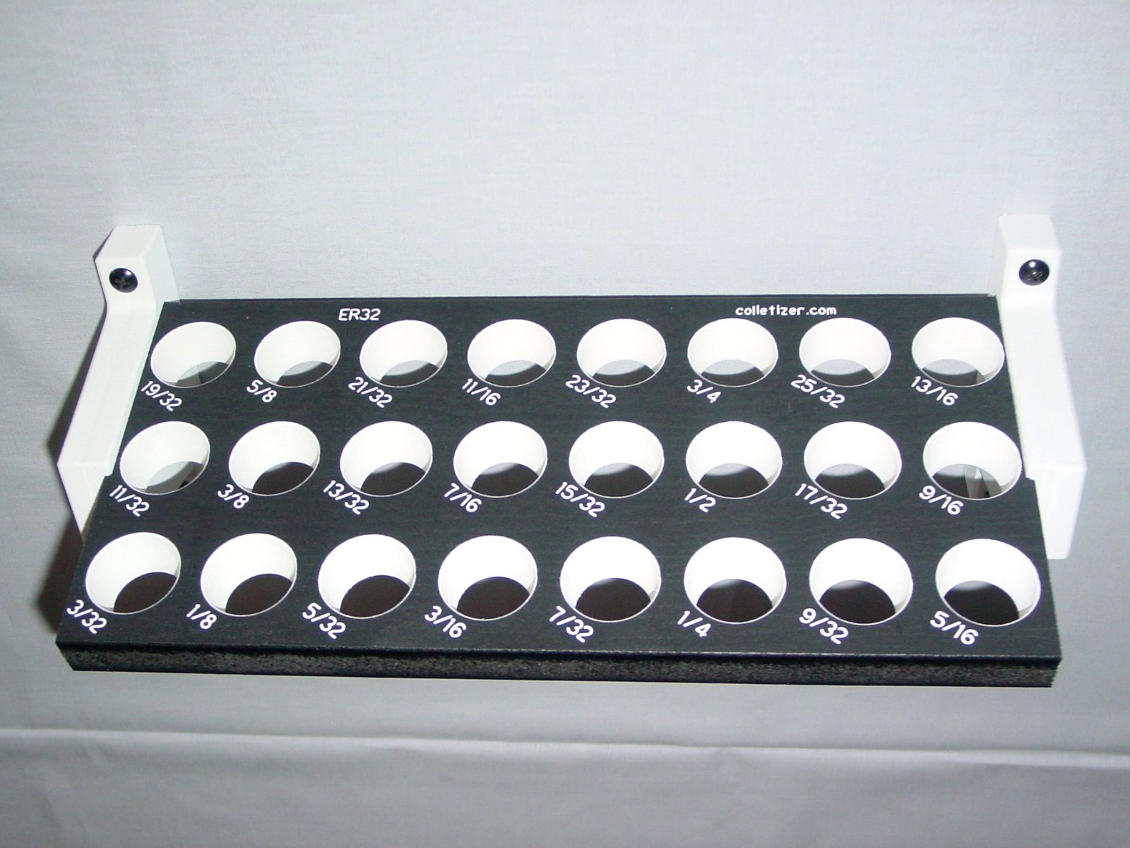 ER32 Inch 24 Hole Collet Rack Engraved Sizes Wall Organizer Set Holder Tray CAO3