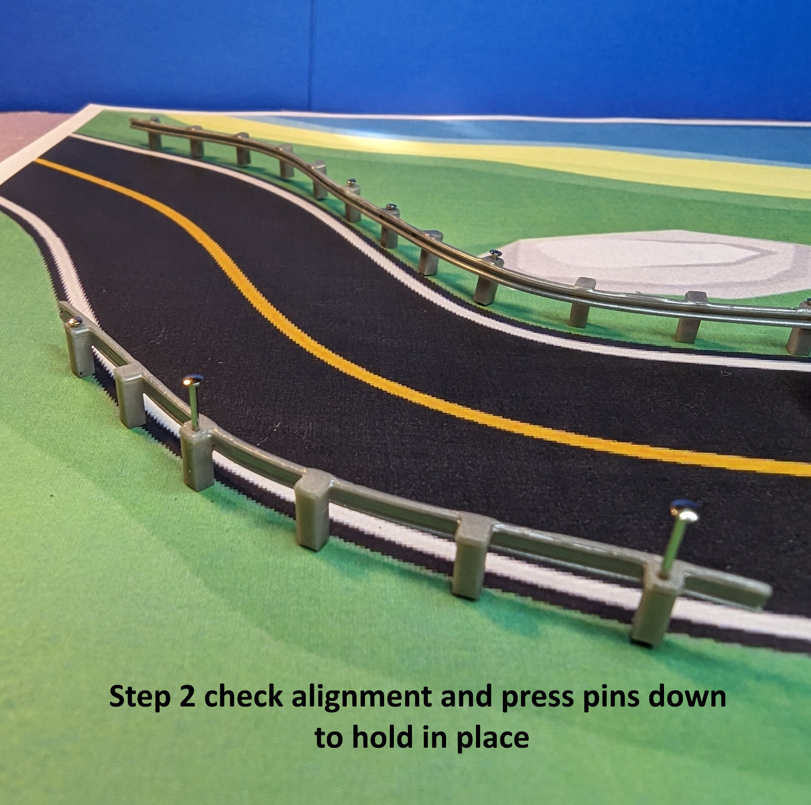 HO Scale Road Guardrail 25 inches, Easy to Install (New Longer design) HO1013